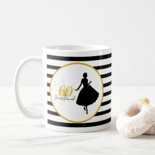 60 & SENSATIONAL 60. Geburtstag Schwarz/Weiß Strei Kaffeetasse