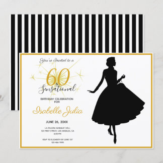 60 & SENSATIONAL 60. Geburtstagseinladung Einladung