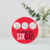60. SIXOH! Foto zum Geburtstag einladen Einladung (Stehend Vorderseite)