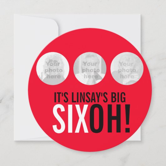 60. SIXOH! Foto zum Geburtstag einladen Einladung (Vorderseite)