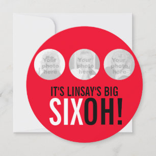 60. SIXOH! Foto zum Geburtstag einladen Einladung