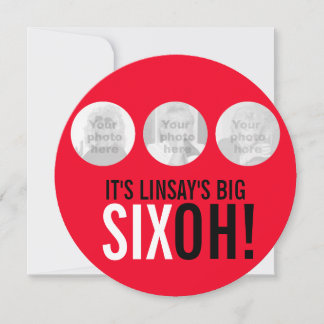 60. SIXOH! Foto zum Geburtstag einladen Einladung