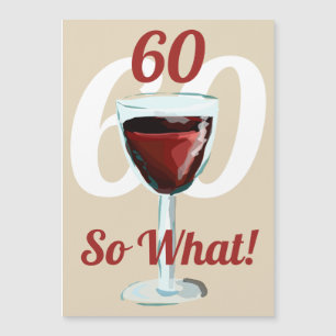 60 So was Motivierend Red Wine 60. Geburtstag Magnetkarte