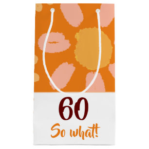 60 So, was Wasserfarbe Blume Witzig 60. Geburtstag Kleine Geschenktüte
