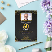 60 So What Black Gold 60th Birthday Photo Acryleinladungen (In Situ (Hochzeit))
