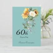 60. Sonnenblumen Überraschung Geburtstagsparty Ein Einladung (Stehend Vorderseite)