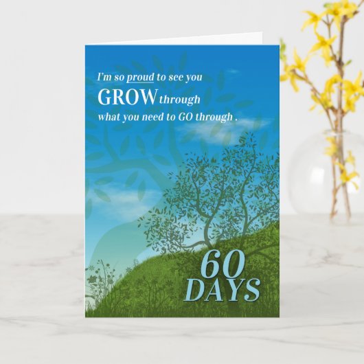 60 Tage Sobriety Summer Meadow Karte (Gelbe Blume)