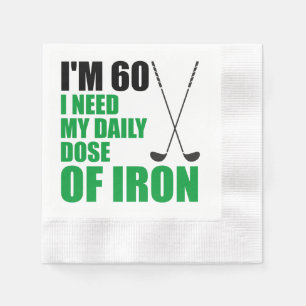 60 Tagesdosis Eisen-Golfer-Party Napkins Serviette