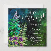 60 th birthday wild herbs watercolor einladung (Vorderseite)