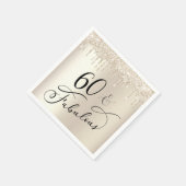 60 tolle Gold Glitzer Geburtstagsparty Serviette (Ecke)