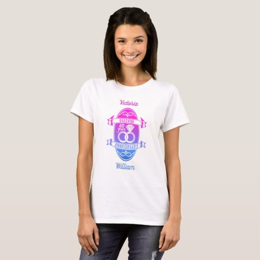 60 traditionelle Diamant 60. Hochzeit T-Shirt (Vorne ganz)