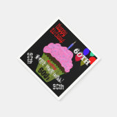 60. Über dem Hügel Personalisiert rosa Cupcake Serviette (Ecke)