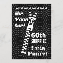 60. ÜBERRASCHENDE Funny Geburtstagsparty Zip Your Einladung