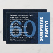 60. ÜBERRASCHUNG Geburtstag Moderner Midnight Blue Einladung (Vorne/Hinten)