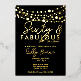 60. Überraschung Geburtstagsfeier Einladung elegan