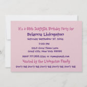 60. ÜBERRASCHUNG Geburtstagsparty Candles Einladun Einladung (Rückseite)