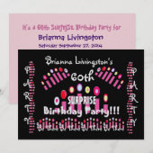 60. ÜBERRASCHUNG Geburtstagsparty Candles Einladun Einladung (Vorne/Hinten)