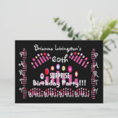 60. ÜBERRASCHUNG Geburtstagsparty Candles Einladun Einladung (Stehend Vorderseite)