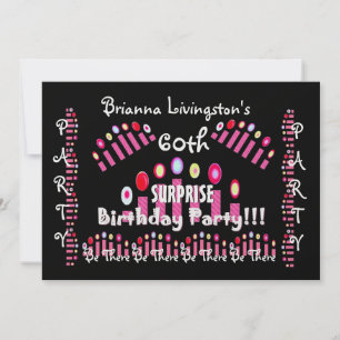 60. ÜBERRASCHUNG Geburtstagsparty Candles Einladun Einladung
