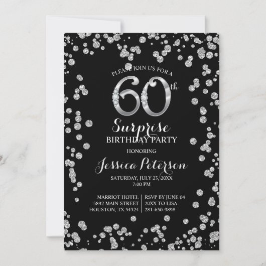 60. Überraschung Geburtstagsparty Einladung (Vorderseite)