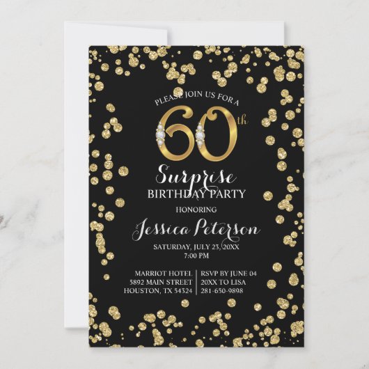 60. Überraschung Geburtstagsparty Einladung (Vorderseite)