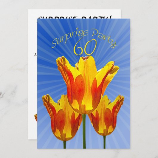 60. Überraschung Geburtstagsparty Einladung (Vorne/Hinten)