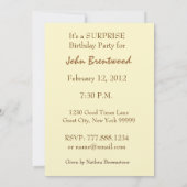 60. ÜBERRASCHUNG Geburtstagsparty Einladung - GOLD (Rückseite)