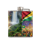 60. Unabhängigkeitstag der Republik Guyana Flachmann (Rückseite)