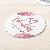 60 und Fabelhaft Pink Glitter 60. Geburtstag Untersetzer (angewinkelt)