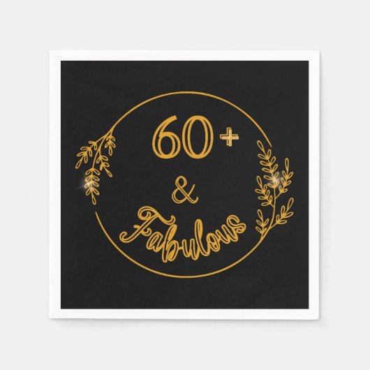60 und fabelhaft serviette (Vorderseite)
