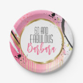 60 und fabelhafte Abstrakte Moderne rosa Schwarz G Pappteller (Vorderseite)