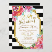 60 und fabelhafte Aquarellfarben - Einladung zum G (Vorne/Hinten)