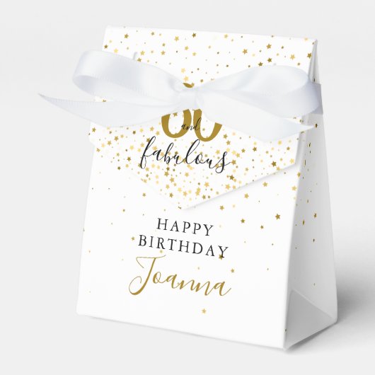 60 und fabelhafte Birthday Gold und Black Elegant Geschenkschachtel (Vorderseite)