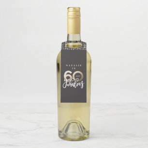 60 und fabelhafte Dankbarkeit moderne Geburtstagsg Flaschenanhänger