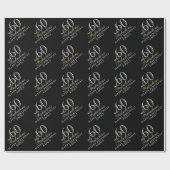 60 und fabelhafte Elegant Black 60. Geburtstag Geschenkpapier (Flach)
