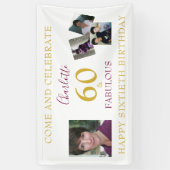 60 und fabelhafte FotoCollage 60. Geburtstag Banner (Vertikal)