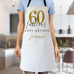 60 und fabelhafte Geburtstag Elegant Gold und Schw Schürze<br><div class="desc">Diese schicke schwarz-goldene Schrift Typografie,  60 und fabelhafte Goldstars konfetti Geburtstagsfeier Schürze kann mit Ihren Geburtstagsfeierlichkeiten Details personalisiert werden. Entwickelt von Thisisnotme©</div>