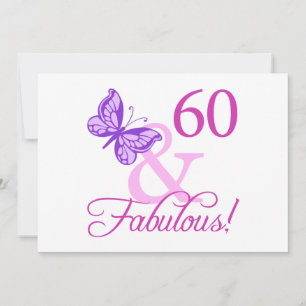 60 und fabelhafte Geburtstagsgeschenke (Pflaume) Karte