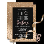 60 und fabelhafte Gold Black Blush Pink Geburtstag Einladung<br><div class="desc">Brauchen Sie eine einfache und fabelhafte Einladung für die große 60. Geburtstagsfeier? Etwas,  das Ihren anderen fabelhaften Dekorationen Glanz und Eleganz verleiht? Sie können eine persönliche Nachricht und ihren Namen auch hinzufügen!</div>