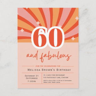 60 und fabelhafte Retro 50. Geburtstag Einladung Postkarte