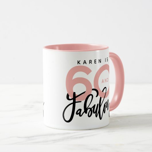 60 und fabelhafte Tasse (VorderseiteRechts)