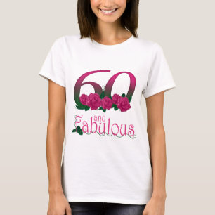 60 und fabelhaftes 60. Geburtstagsdivarosa mit T-Shirt