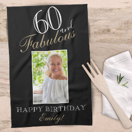 60 und fabelhaftes Elegant 60. Geburtstag Foto Geschirrtuch
