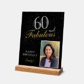 60 und fabelhaftes elegantes Black Birthday Foto Acrylschild (Winkel)