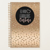 60 und fabelhaftes Glam Girly Gold Black Blush Pin Planer (Vorderseite)