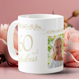 60. und fabelhaftes Ornament 60. Geburtstag Foto Kaffeetasse
