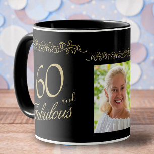 60 und Fabelhaftes Ornament 60. Geburtstagsfoto Tasse