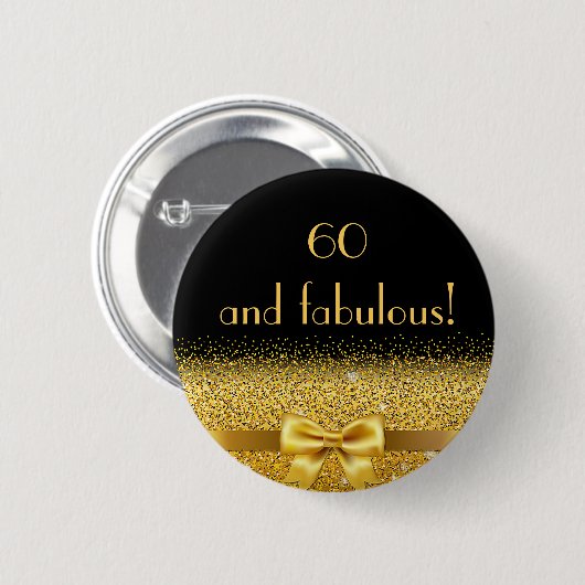 60 und fabelhaftes schwarzes Gold elegant Button (Vorne & Hinten)