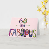 60 und Fabulous 60. Geburtstag Karte (Gelbe Blume)