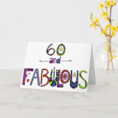 60 und Fabulous 60. Geburtstag Karte (Gelbe Blume)